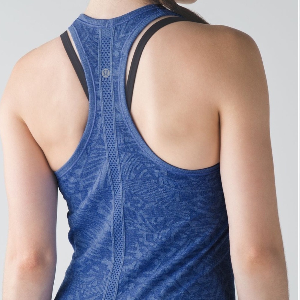 Lululemon Women's Swiftly Tech Racerback Heathered Harbor Blue Size 10 - Picture 8 of 9